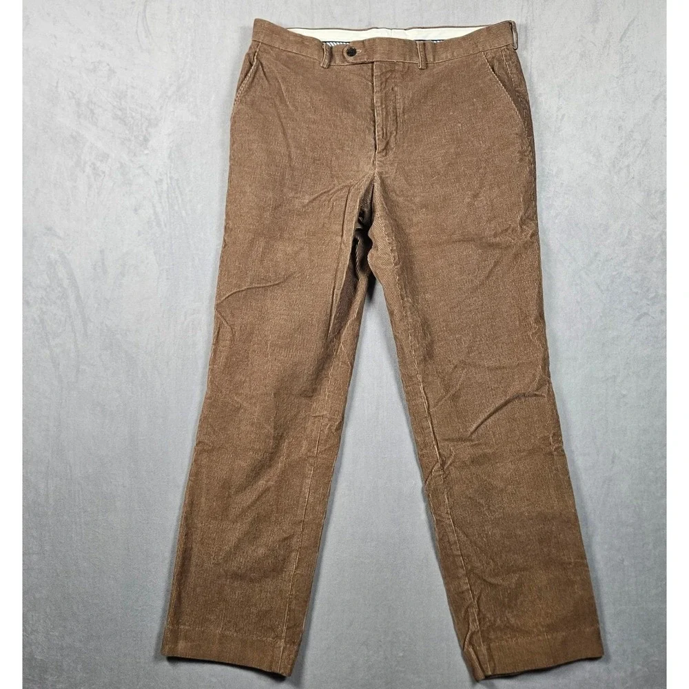 Lauren Ralph Lauren Corduroy Pants Mens 33x30 Brown Straight Leg Cotton Trousers